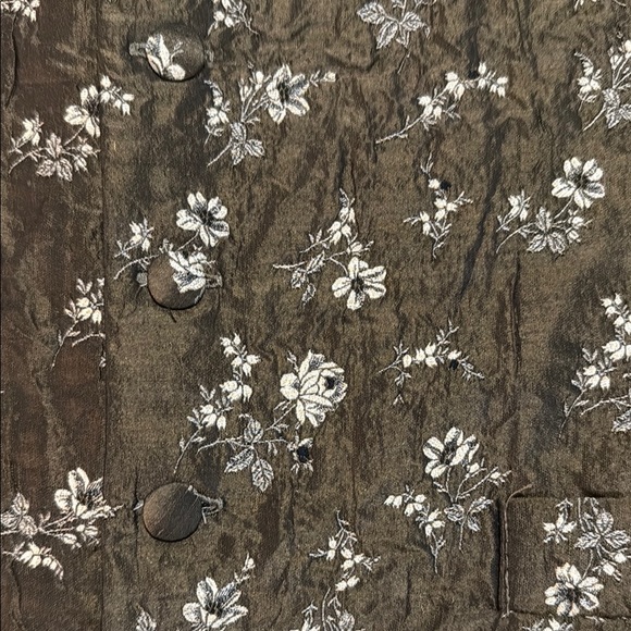 Robert Mager Paris Floral Brown Silk Waistcoat Vest with Matching Tie - Picture 3 of 7